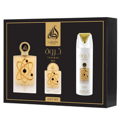 Tharwah Gold 3-Piece Perfume Gift Set by Lattafa Pride (Gift Set)