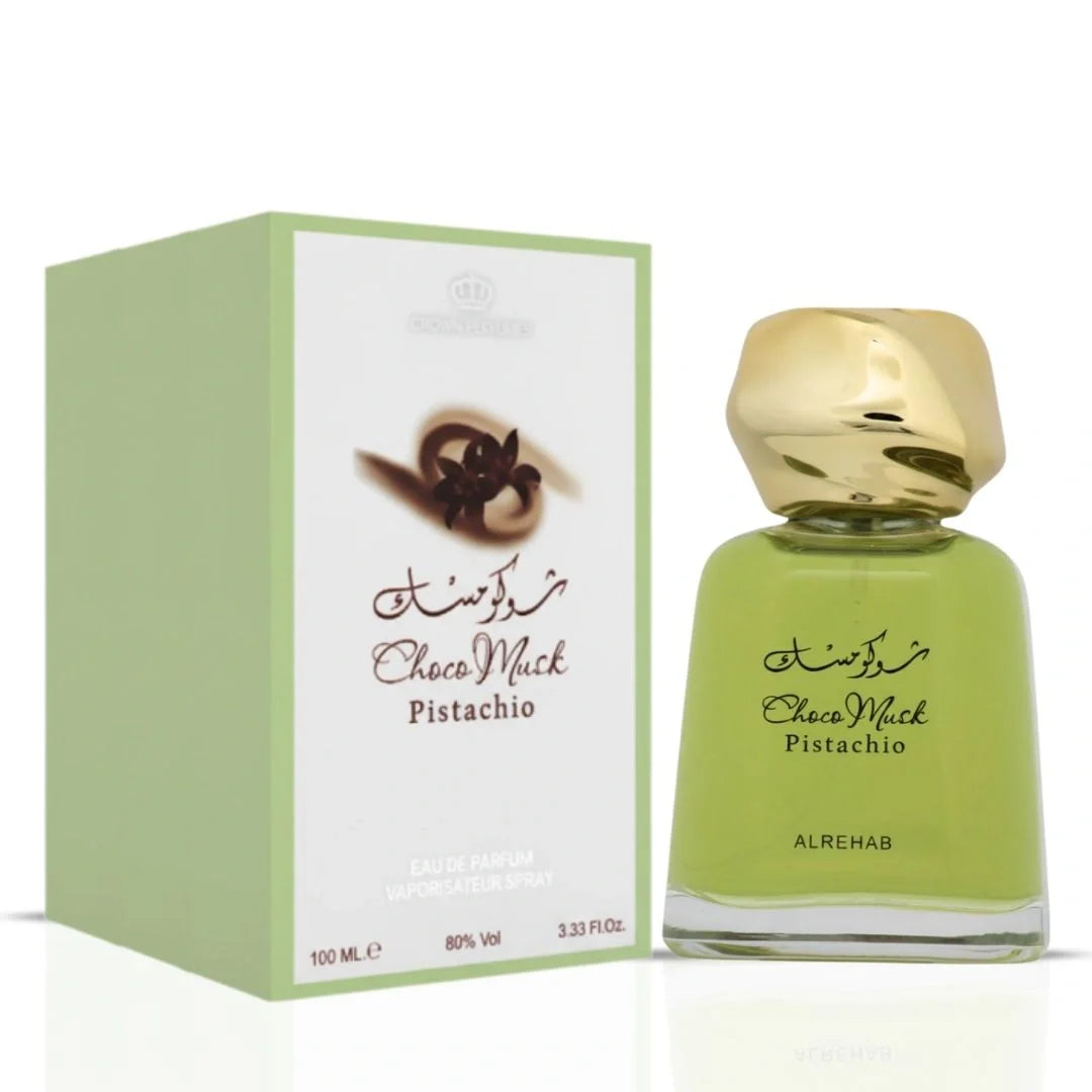 Choco Musk Pistachio Eau de Parfum Spray 100ml (3.4 oz) by Al Rehab - Intense Oud