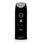 Armaf Beau Acute deodorant spray 200ml bottle with sleek design and branding, positioned upright on a neutral background.