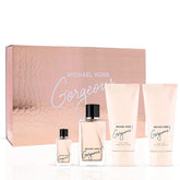 Michael Kors Gorgeous 4Pc Gift Set (3.4oz EDP Spray, 3.4oz Body Lotion, 3.4oz Shower Gel, 5ml EDP Spray)