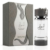 Riiffs Aswaar Extrait de Parfum spray 100ml, elegant glass bottle with gold accents, showcasing luxurious fragrance packaging.