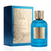 Qissa Blue Eau de Parfum spray by Paris Corner in 100ml bottle, featuring a sleek design and vibrant blue liquid.