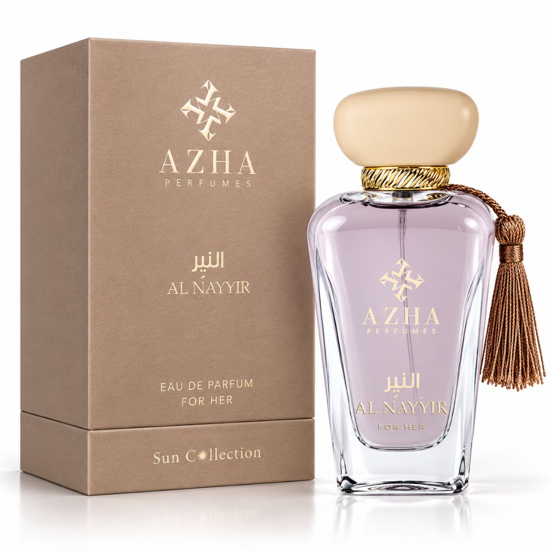 Al Nayyir Eau de Parfum Spray by AZHA, 100ml bottle with elegant packaging, showcasing the fragrance and brand branding.