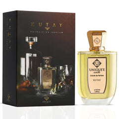 Unique'e Luxury Kutay Extrait de Parfum Spray 100ml bottle with elegant packaging, showcasing the luxurious EDP perfume.