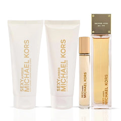Michael Kors Sexy Amber 4Pc Gift Set (3.4oz EDP Spray, 3.4oz Body Lotion, 3.4oz Shower Gel, 10ml EDP Spray)