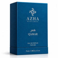 Azha Qamar Eau de Parfum Spray 100ml bottle with elegant packaging and floral fragrance details visible.