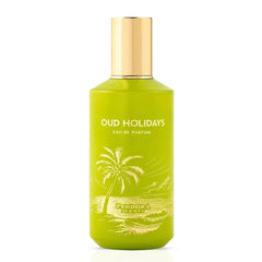 Paris Corner Oud Holidays Eau de Parfum spray 100ml bottle, elegant packaging with a luxurious fragrance design.