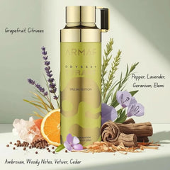Odyssey Tyrant Special Edition deodorant spray by Armaf, 200ml, with a sleek design and spray nozzle visible in the image.