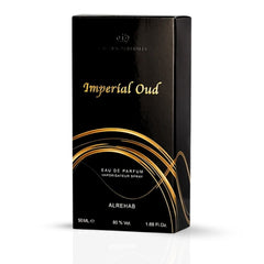Imperial Oud Eau De Parfum Spray 50ML (1.7 OZ) By Al Rehab | A Rich Blend of Vanilla, Smoky Leather & Oud Softened by Lavender.