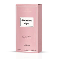 Glowing Night Eau De Parfum Spray 50ML (1.7 OZ) By Al Rehab | A Tropical Bloom Wrapped In Creamy Vanilla & Coconut, Perfect For Those Who Desire A Sweet & Exotic Floral Escape.