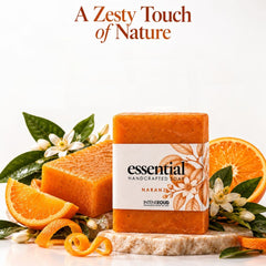 Naranji handmade soap by Intense Oud, 150g, showing a textured soap bar with natural ingredients and elegant packaging.