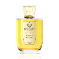 Unique'e Luxury Hidden Accords Extrait de Parfum 100ml EDP bottle with elegant design and luxurious packaging.