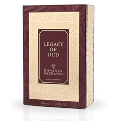 Legacy of Oud EDP Spray 75ML (2.53 OZ) by Bonanza Satrangi | Long Lasting, Leathery, Spicy, Floral, Luxurious Fragrance.