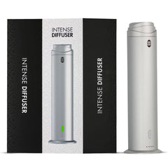 Intense Diffuser Silver – 120ml, Aromatherapy Diffuser with Remote, Covers 1000 Sq Ft, Adjustable Mist & Timer, Starter Kit for Home, Office & Hotel - Waterless - Intense Oud
