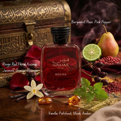 Hawas Rouge Eau de Parfum Spray 100ml (3.4 oz) by Rasasi