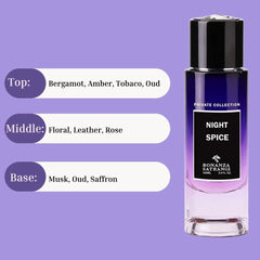Night Spice EDP Spray 100ML (3.4 OZ) by Bonanza Satrangi | Long Lasting, Amber, Musky, Sensual Woody, Luxurious Fragrances.