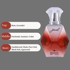 Jewel EDP Spray 100ML (3.4 OZ) by Bonanza Satrangi | Long Lasting, Floral, Oudy, Woody, Luxurious Fragrance.