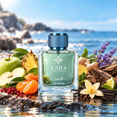 Azha Al Bahr Eau de Parfum spray 100ml bottle, elegant design showcasing the fragrance for women and men.