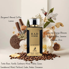 B.A.D. Femme Eau de Parfum Spray 100ml (3.4 oz) by Maison Alhambra - Intense Oud
