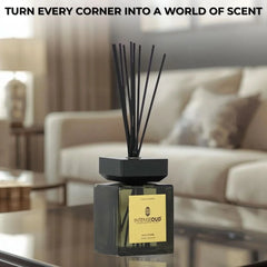 INTENSE OUD Reed Diffuser, Oud Rose – 1000ml (35.1 oz) – Fragrance for Up to 90 Days – Reusable, Refillable Glass Holder, Includes 6 All-Natural Reed Sticks - Intense Oud