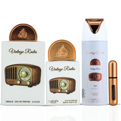 Lattafa Pride Vintage Radio 3-Piece Eau de Parfum Gift Set