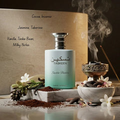 Taskeen Lactéa Divina Eau de Parfum spray by Paris Corner, 100ml bottle, elegant design and fragrance details visible.