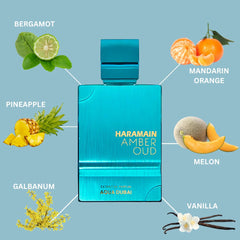 Amber Oud Aqua Dubai Extrait De Parfum Spray 100ML (3.4 OZ) By Al Haramain | A Fusion Of Bergamot, Fruits & Amber Grounded By Musk.