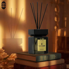 INTENSE OUD Reed Diffuser, Amber Allure – 500ml (17.6 oz) – Fragrance for Up to 90 Days – Reusable, Refillable Glass Holder and Includes 6 All-Natural Reed Sticks - Intense Oud