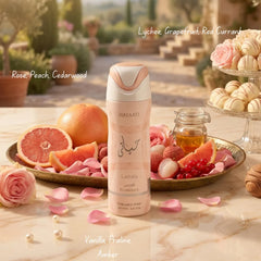 Lattafa Hayaati Florence Deodorant 200ml spray bottle showing floral design and product label.