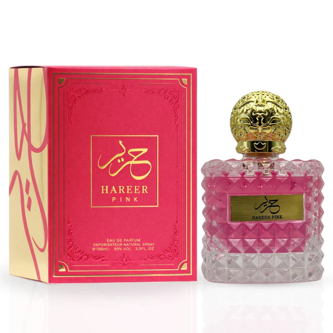 Hareer Pink Eau De Parfum Spray 100ml (3.4 oz) By Aura Fragrances - Intense Oud