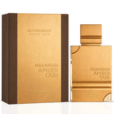 Al Haramain Amber Oud Gold Edition Eau de Parfum spray bottle, 200ml, with gold accents and elegant packaging.