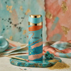 Elite Risala Karma Body Spray 200ml deodorant spray with fresh, floral scent in a sleek bottle, ideal for daily use.