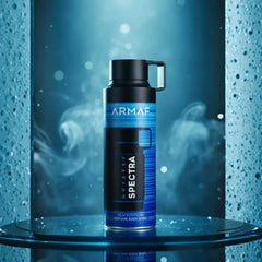 Armaf Odyssey Spectra Blu perfumed body spray 200ml deodorant with sleek bottle design and blue accents.