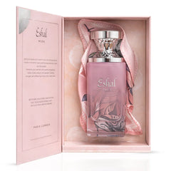 Eshal Musk Eau De Parfum spray by Paris Corner, 100ml bottle, featuring elegant packaging with a sleek design.