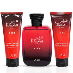 Hawas Fire 3-Piece Perfume Gift Set by Rasasi