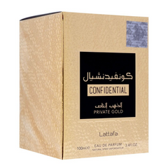 Confidential Private Gold EDP - 100ML (3.4oz) by Lattafa - Intense oud