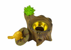 Wooden Tree Bird Incense Bakhoor Burner - 5 in. - Antique Oak - Intense oud