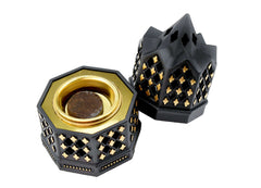 Minaret Style Closed Incense Bakhoor Burner - Black - Intense oud