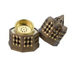 Minaret Style Closed Incense Bakhoor Burner - Brown - Intense oud