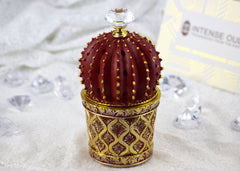 Succulent (Cactus) Style Closed Incense Bakhoor Burner - Red - Intense oud