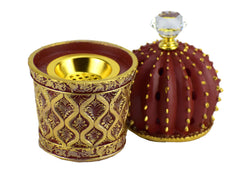 Succulent (Cactus) Style Closed Incense Bakhoor Burner - Red - Intense oud