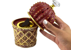 Succulent (Cactus) Style Closed Incense Bakhoor Burner - Red - Intense oud