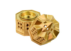 Minaret Style Closed Incense Bakhoor Burner - Gold - Intense oud