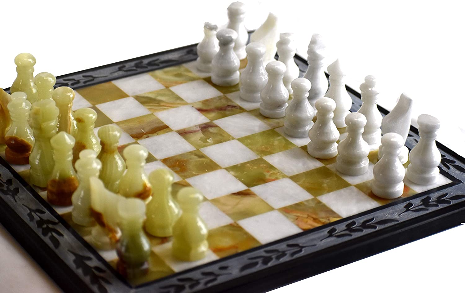 Green marble hot sale chess set