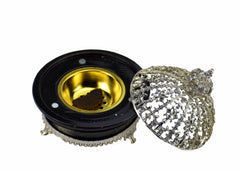 Jeweled Regal Crown Style Closed Incense Bakhoor Burner - Silver - Intense oud