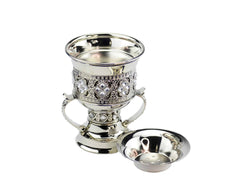 Trophy Style Incense Bakhoor Burner - 7 Inch - Silver - Intense oud