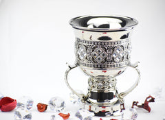 Trophy Style Incense Bakhoor Burner - 7 Inch - Silver - Intense oud