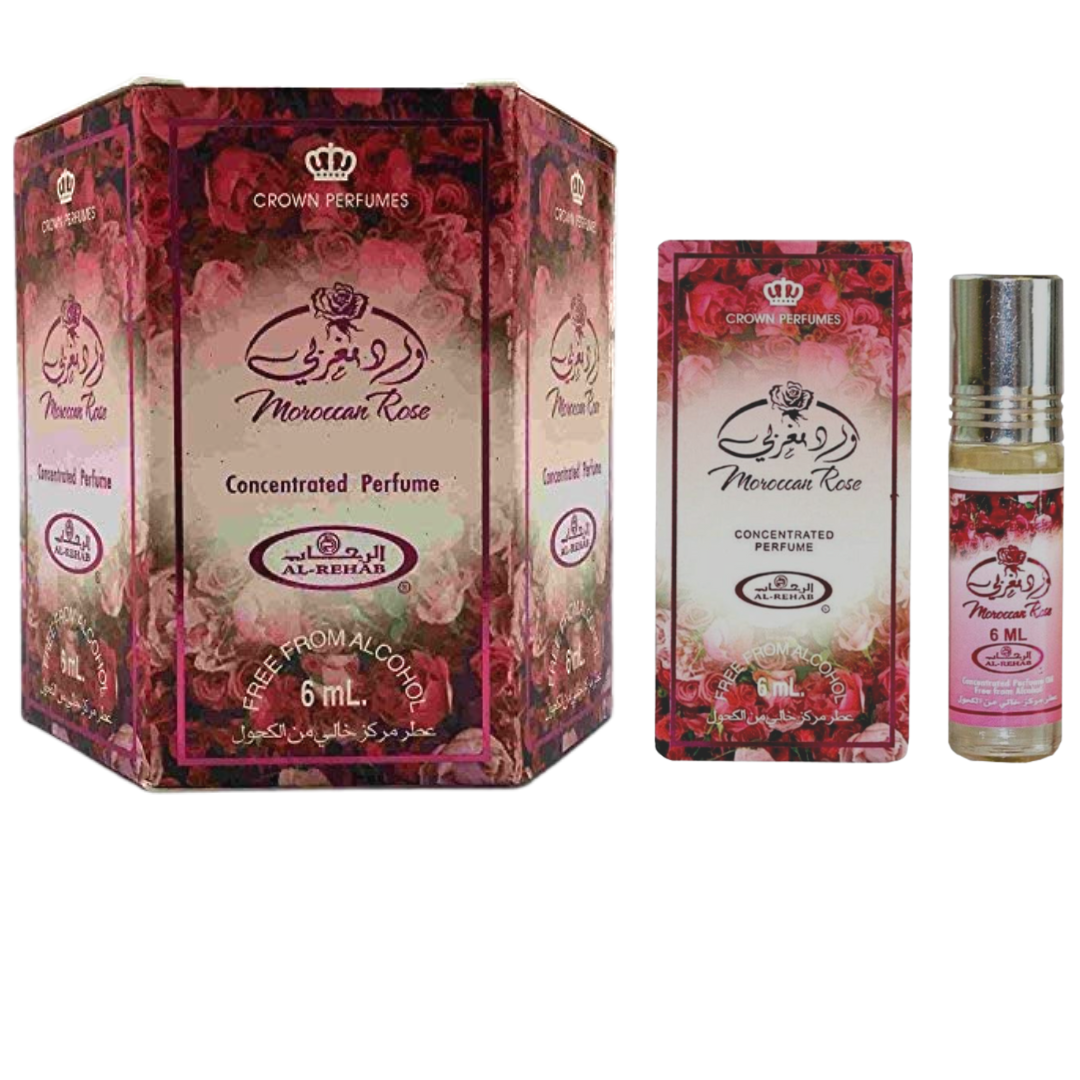 Moroccan Rose 6ml (.2oz) Roll-on Perfume Oil by Al-Rehab (Box of 6) - Intense Oud