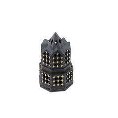 Minaret Style Closed Incense Bakhoor Burner - Black - Intense Oud
