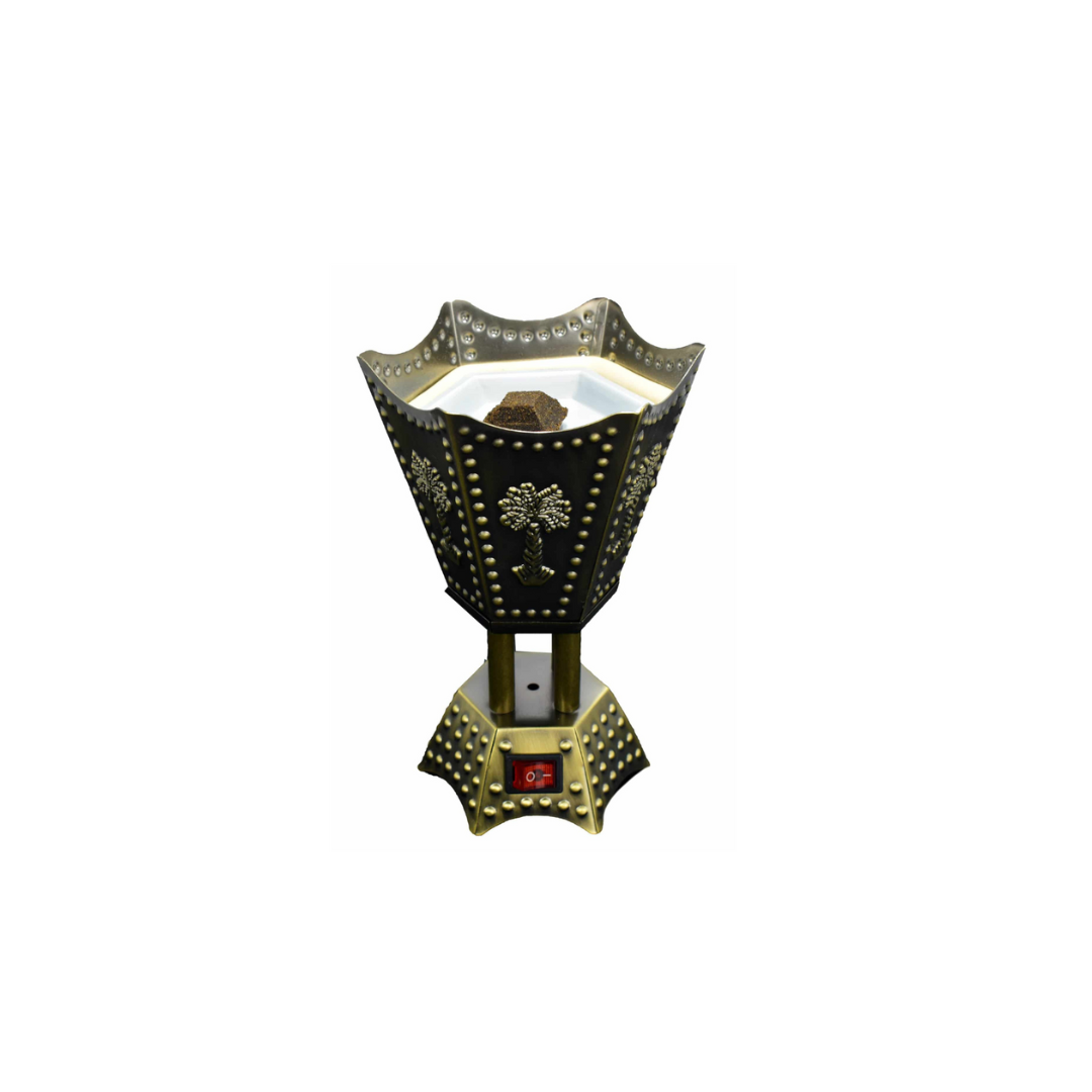Metalic Studded Hexagon Shaped Electric Incense Bakhoor Burner by Intense Oud - Intense Oud